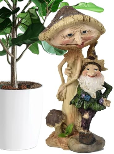 Generisch Rasen,Gartenstatue im Freien | mit Pilz-Garten-Außenfigur,Feengartene Figur Rasenornament, farbenfrohe Gartendekoration im Freien für Hofkunst