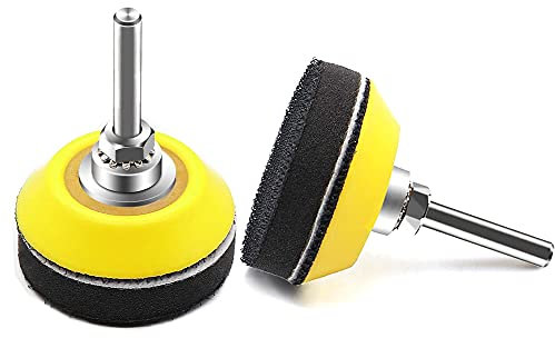 2 Packungen 2-Zoll-Schleifstützteller mit Klettverschluss und weicher Schaumstoffschicht, Pufferteller, 1/4-Zoll-Schaft-Polierscheiben-Ersatzteller-Adapter for Druckluft-Stabschleifer, Drehwerkzeug