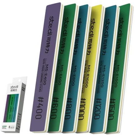 stedi Sanding Sticks, Model Hobby Making Tools, Polishing Sanding Sticks Tools for Gundam Repairing Plastic Model and Miniature Model 6PCS(#400+#600+#800+#1000+#1200+#1500)