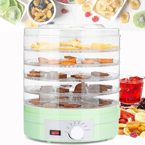 Food Dehydrator Machine, Dehydrator for Food and Jerky, 350W Meat Dehydrator with 5-Trays Adjustable, Temperature Control(95ºF-158ºF) for Food, Jerky, Meat, Fruit, Herbs and Vegetable