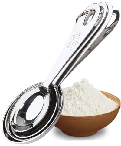 Sabatier - Juego de tazas medidoras de acero inoxidable, utensilios de cocina de grado profesional para hornear y cocinar con precisión. Duradero, fácil de limpiar, apto para lavavajillas. Medidas