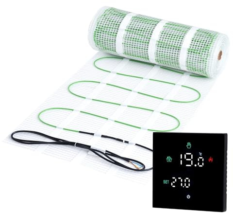 Set di riscaldamento a pavimento elettrico ecologico da 100 Watt con controllo Wi-Fi per un comfort a risparmio energetico, 30 m²