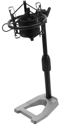 TEMPNAP 1pezzi Supporto Microfono Regolabile Con Base Asta Da Tavolo Per Registrazione Audio e Streaming Compatibile Con Microfoni Condensatori e Usb Colore Nero