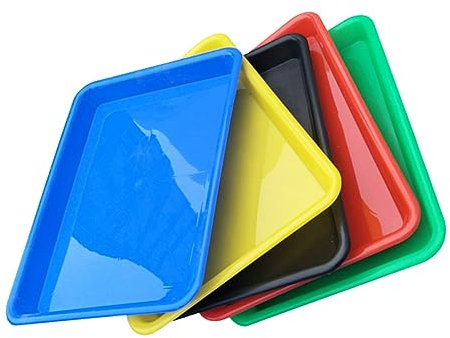 Amosfun 5piezas Bandeja De Actividades Portavasos Bandejas De Plástico Organizador De Mesa Para Juguetes y Colores Aleatorios