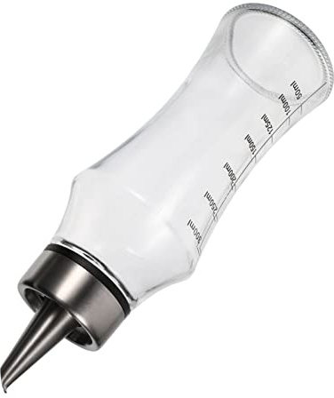 Mikikit Distributeur D'huile Vinaigre en Verre et Acier Inoxydable 400ml, Léger et Portable, pour Pique-niques et Barbecue, Bouteille Anti-fuite Facile à Utiliser