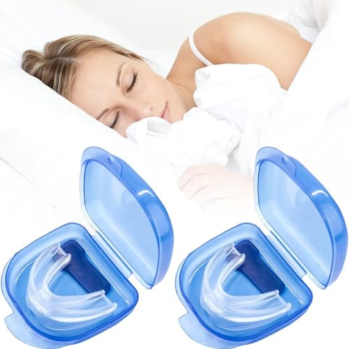 2 Piece Snoring Mouthpiece Set, Portable Anti Snoring Devices for Men, Snorings Mouth Guard Suitable for Sleep Night Rest Comfort Travel Bedtime Relaxation Health Quiet