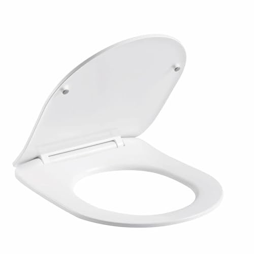 Balneo Lunette WC Clipsable Luna Blanc - Abattant WC avec Frein de Chute - Sans Vis/Sans Fixation - Système One Click Facile à Monter/Démonter - Confort Silencieux pour Adultes et Enfants