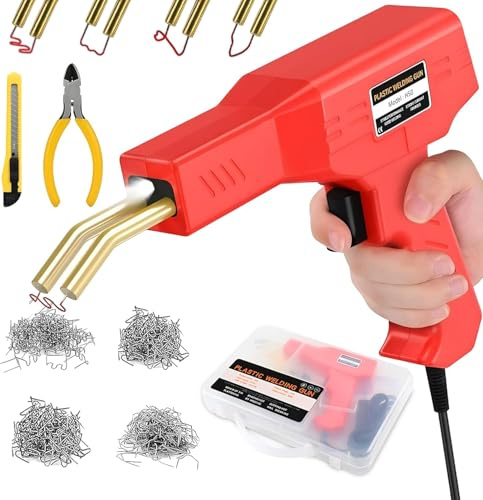 50W Plastic Welding Kit with 200 Staples - Fast-Heating Welding Machine Bumper Repair Kit - Plastic Welder Machine - Handheld Welder for Crack Repair