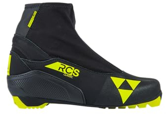Fischer RCS Classic Mens Cross Country Race Ski Boots (Black/Yellow, 43)