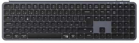 Keychron Tastiera wireless B6 Pro ultra sottile Full Size Layout Italiano ISO QWERTY, configurabile ZMK, tasti in ABS, 3 modalità 2.4 GHz/Bluetooth/cablata, compatibile Win/Mac/Linux, grigio siderale