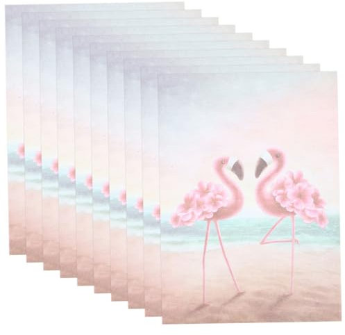 SHERCHPRY Flamingo Writing Paper 10pcs Set Vintage Letter Paper Pack for Invitations Notes and Letter Writing