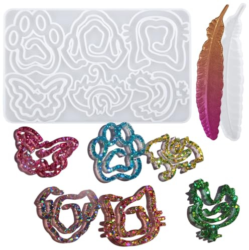 2Pcs Marcar Moldes Resina Epoxi, Animales Clip Marcador Molde Silicona