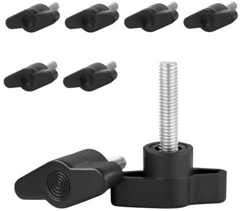 Zasjon 6 Piezas Tornillos M6 x 60mm, Tornillo de ala de Sujecion Agarre, Tornillos de Apriete Perilla Manija Apretarse de Pulgar de Mano para Maquinaria
