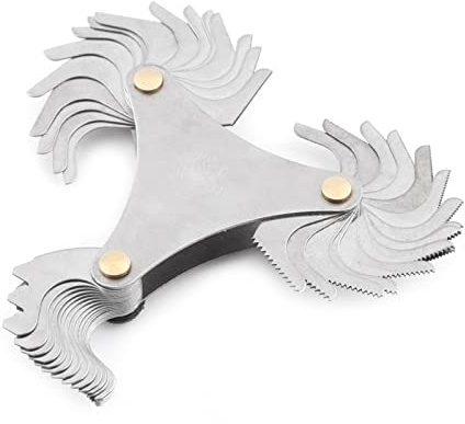 MasYosh Medidor de Tapón de Rosca de Acero Inoxidable, Herramienta de Medición de Paso de Tornillo 51 52 Piezas con Cabezal Magnético e Interruptor Giratorio, para Comprobar (Puramente americana