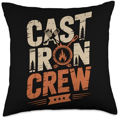 Briquette Cookhouse cast Iron Camp Cooking Throw Pillow