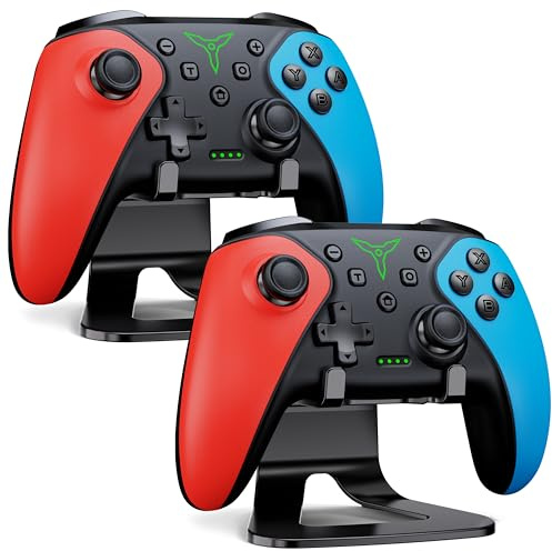 HELLCOOL 2x Wireless Pro Controller for Nintendo Switch 2/1 / Lite/OLED – with 2 Stands, Programmable Back Buttons, Macro/Turbo, Wake-Up, Dual-Motor Vibration, 15hr Battery Life