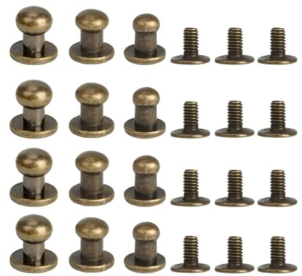 HOMOCONO Tornillo Remachador y Mini Remaches de Aleación Dorada, 72 Piezas para Manualidades y Decoración de Bolsos