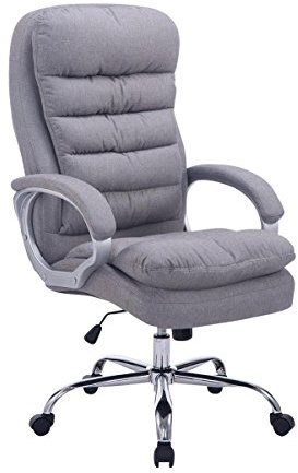 CLP Bürostuhl ergonomisch, XXL Vancouver, bis 150 kg belastbar, höhen-verstellbar, drehbar, kippbar fixierbar, Stoff | Farbe grau