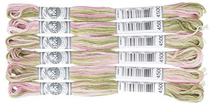 DMC 517-4500 Sticktwist, Cotton, 4500 Grün/Rosa, 8 m, 48 meter
