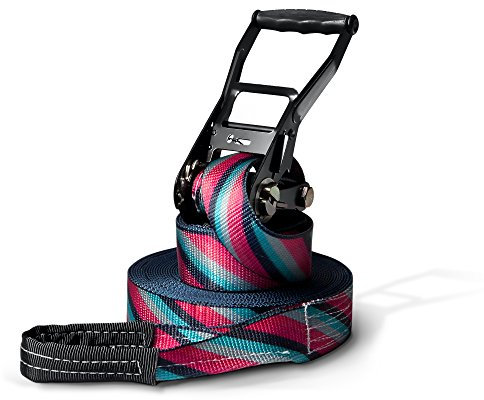 Slackline Set, Lines, 15 Meter Länge, Komplettset für Kinder, Anfänger, Fortgeschrittene und Profis, inklusive Tragebeutel