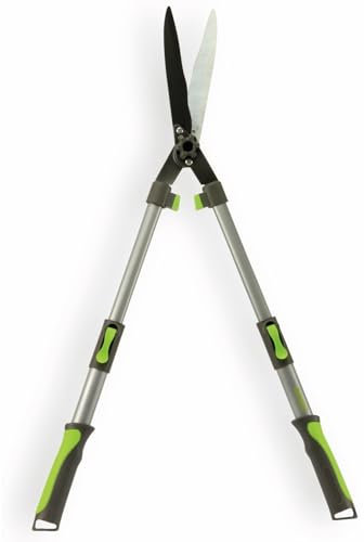 Kinzo Ausziehbare Heckenschere 65-87CM - Strauchschere mit Antihaftbeschichtung - Ergonomische Griffe - 65 x 26 x 2.8 cm - Grün/Grau
