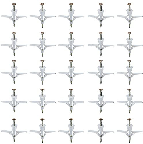 Selbstbohrender Gipskartondübel Rigipsdübel 20 Stück Dübel und 20 Stück Universaldübel Expansionsschraube Trockenbau Anker mit Schrauben für Gipskarton Beton Ziegeln Stein