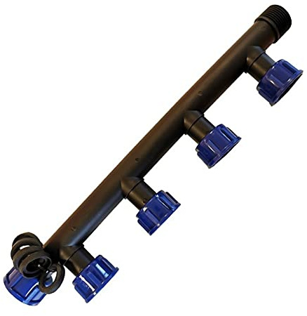 RIEGOPRO Te Colectora 1 Rosca Hembra Giratoria para facilitar la instalación de Electroválvulas de Riego. 2, 3 y 4 Salidas (4 Salidas)