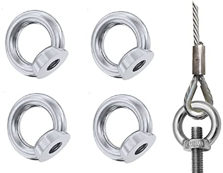 TERF® M8 Heavy Duty Ring Lifting Eye Nut M8 (8mm) Female Threaded Round Shape Ring Nuts - Pack of 4