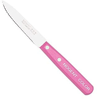 Nogent Couteau de légumes 9 cm tranchant dentelé avec manche en bois rose Couteaux