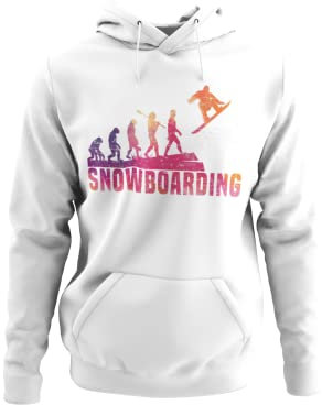 knut Fashion & Streetwear Evolution - Entwiklung Outfit Snowboarder Herren Hoodie mit Snowboad Downhill Jump Design Männer Kapuzenpullover Snowboarding Bekleidung große Größen S - XXXXXL