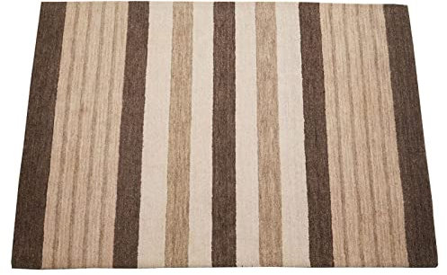 Beige 140X200 cm Teppich 100% Wolle Orientteppich Handgetuftet HT625