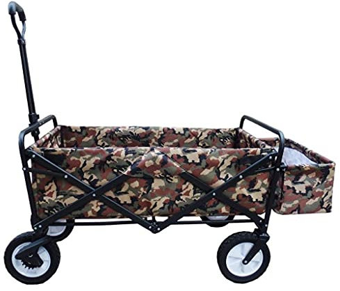 MOLVUS Garden Cart Heavy Duty Foldable Pull Wagon Beach Wagon 4-wheel Folding Trolley - Portable Garden And DIY Cart