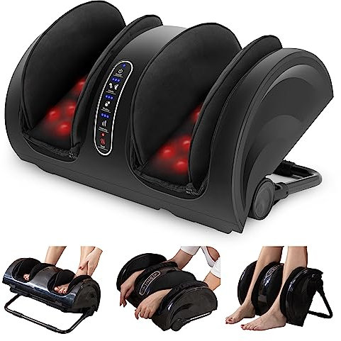 Snailax Shiatsu-Fußmassagegerät mit Wärme, Beinmassagegerät elektrisch mit Kneten und Rollen, Wadenmassagegerät zur Entspannung, Fußmassage, Geschenke