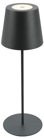 BRILONER - Lampada da tavolo LED senza fili con touch, dimmerabile a passi, regolabile in altezza, lampada da comodino, lettura, campeggio, ricaricabile, esterno, 36x10,5 cm, antracite