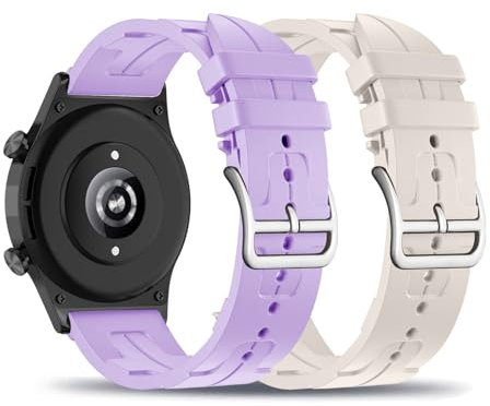 2 Stück Silikon Armbänder für Honor Watch GS 3/ Magic Watch 2 46mm Armband, Weiches mit Verstellbare Metallschnalle aus Edelstahl Sport Ersatzarmband mit Honor Watch GS 3/ Magic Watch 2 46mm (4)