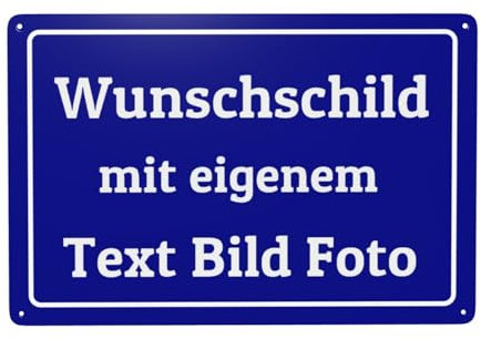 CCZUIML Schilder Selbst Gestalten, Wunschtext Schild, Personalisiert mit Text/Name/Foto/Logo/Schrift für Garage, Hotel, Parkplatz, Schule, Carport, Firma, Garten, Wohnadresse
