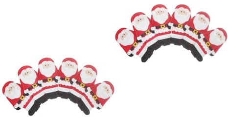 Garneck Set Di 2 Stoviglie Natalizie Con Supporto Per Stoviglie Di Babbo Natale Robuste Per Feste 6 Pezzi * 2