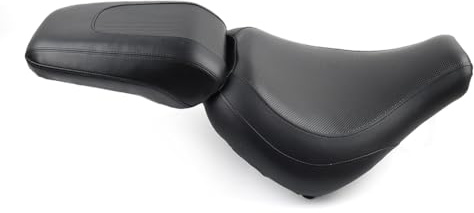 Cnthan7 2pcs Driver & Passenger Rider Seat One Piece Two Up Leather Black For Harley Fat Boy FLFB Fat Boy 114 FLFBS Models 2018+ Motorbike