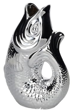 Giftcompany Monsieur Carafon Vase/Karaffe Fisch S Silber 1,2l