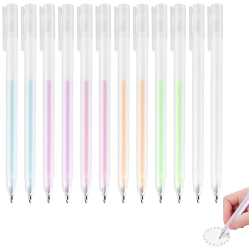 Glue Pens, 12Pcs Quick Dry Glue Pens for Crafting Precision Liquid Fine Tip Glue Sticks Adhesive Fabric Pen for Die-Cuts Card Making Papercraft Cap Notebook Handmade Stationery DIY School Office