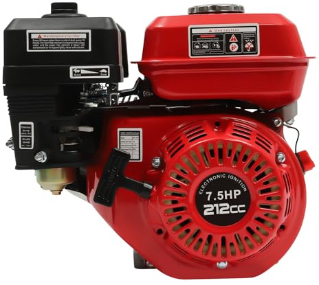 Motor de gasolina de 7,5 CV de 4 tiempos, 385 ml/13,02 oz, motor de accionamiento, 1 cilindro, gasolina Moto, motor industrial de repuesto, motor de accionamiento, motor de carga pesada para máquinas