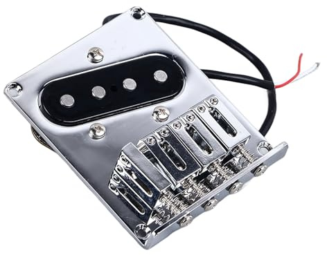 4 Strings Saddle Bridge Plate Pickup, Electric Guitar Vintage Tailpiece Bridge, Metal Saddle Bridge Plate for TL Guitar, Installation with Screws and Wrench Included,