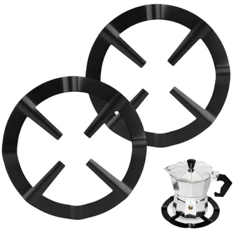 YUVKIN 2 Pièces Plaque de Cuisinière à Gaz, Support pour Cafetière Moka, Adaptateur Gaz Réducteur pour Cuisinière à Gaz Cuisine (Noir)