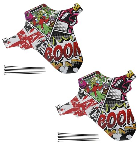 Whoasyst Set di 2 parafanghi anteriori e posteriori per mountain bike, pieghevoli, per mountain bike