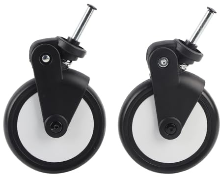 Baby Stroller Wheels Rubber Replacement Wheels Accessories 360 Degree Rotation Easy to Install Universal Fit for Yoya Vovo Chbaby Kiddopotamus Strollers Rubber Alloy Material 1 (A pair of front