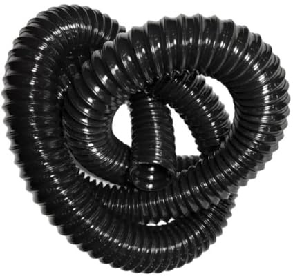 KGPGNYMYHA Schwarzer PU Staubsammelschlauch Hitzebeständiger Luftkanal Flexibler Abluftschlauch, Hochtemperatur Kanalschlauch Für Trockner Abzugshaube(Black(2m-6.5ft),25mm-1)