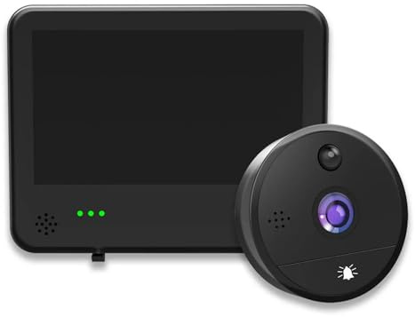 YVAAASIYC Smart 1080P WiFi Doorbell Video Peephole Door Camera Wifi 6000mAh 4.3-inch PIR FHD Infrared Digital Viewer