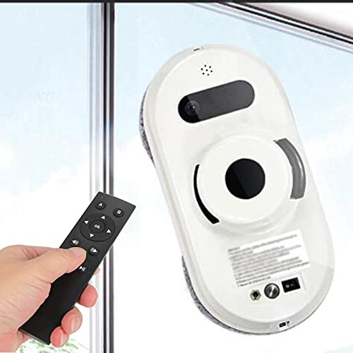 JKSVTF Smart Window Cleaner Robot, Smart Glass Cleaning Robotic with Remote for Outdoor/Indoor Windows, Table, Tile,Ceiling, with Safety Rope(