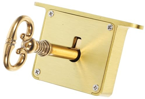 DOITOOL Serratura per Cassetti Retrò in Ottone Massiccio, Serratura a Camma per Mobili e Scatole di Legno, Set Sicurezza per Armadietti e Scrivanie, Superficie Liscia e Resistente,