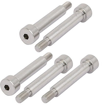 Sourcingmap 304 Stainless Steel Hex Socket Shoulder Bolt 8mm Shoulder Dia 40mm Shoulder Length M6 Thread 5pcs
